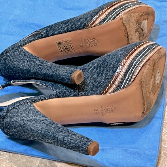 Paco Gil-Denim Platform Sling Back High Heel Pumps+Dust Bag-Sz 39 - Picture 6 of 7